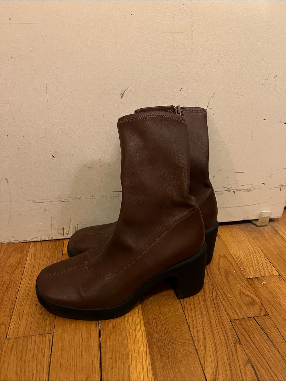 Women’s Vince Brown Mid-Calf Block Heel Boots